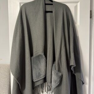 Pretty Persuasions Charcoal Cape with Fringe